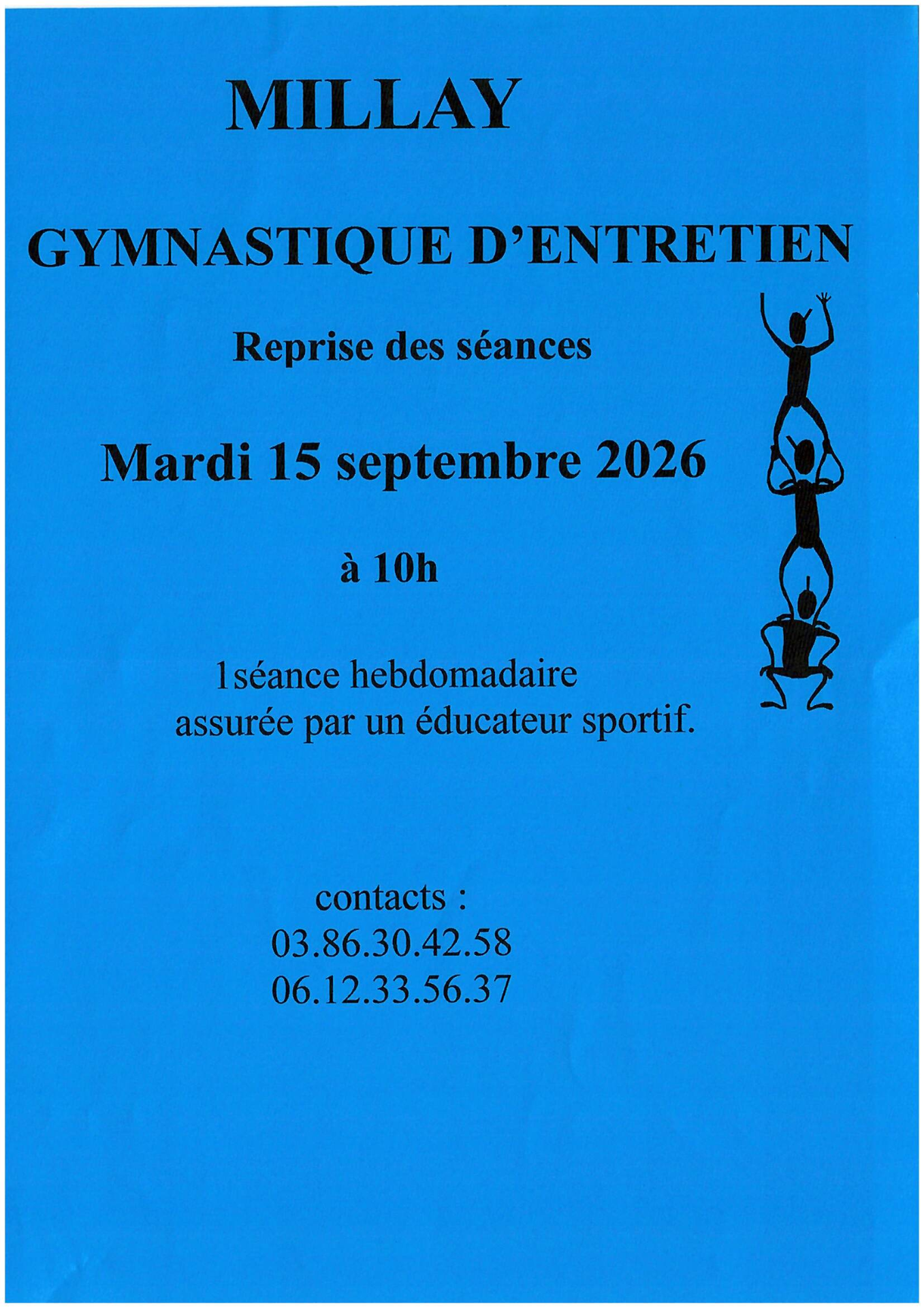 Reprise des cours de gymnastique
